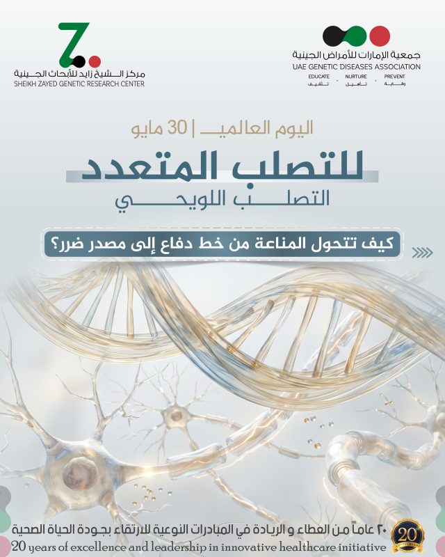 في اليوم العالمي للتصلّب المتعدد، نسلّط الضوء على مرض مناعي عصبي قد يتأثر بالجينات والبيئة. الوعي المبكر، التشخيص الصحيح، والدعم المستمر يصنعون فرقًا حقيقيًا في حياة المصابين.

#التصلب_المتعدد #الجينات #المناعة #الصحة_العصبية