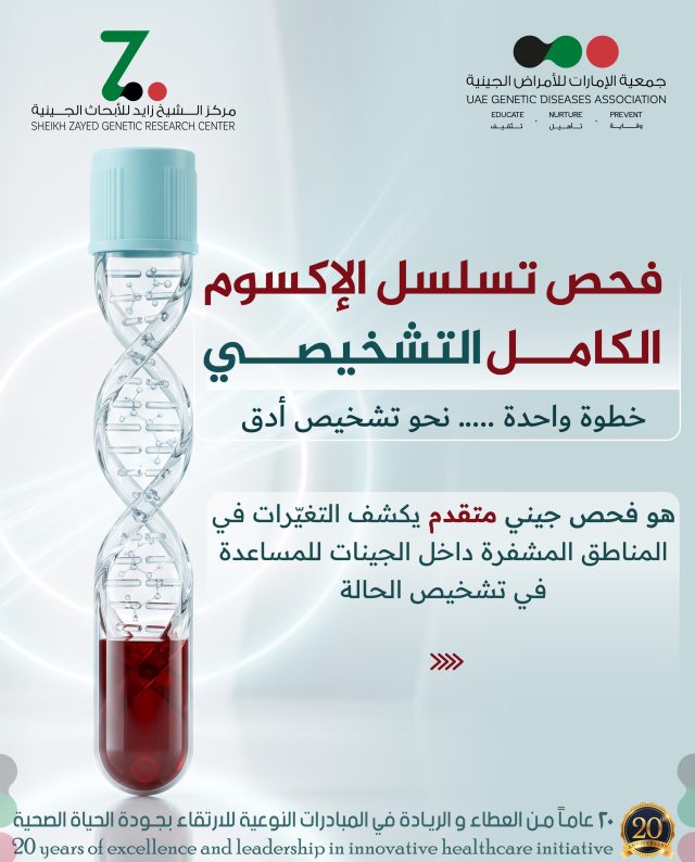 فحص تسلسل الإكسوم الكامل التشخيصي هو تحليل جيني متقدم يدرس الأجزاء المشفرة من الحمض النووي، والتي تحتوي على معظم الطفرات المرتبطة بالأمراض الوراثية. يساعد في الوصول إلى تشخيص أدق للحالات غير المفسرة، ويدعم اتخاذ قرارات علاجية واستشارية مناسبة.
#فحص_الإكسوم_الكامل
#الأمراض_الوراثية
#الطب_الوراثي
#التشخيص_الجيني